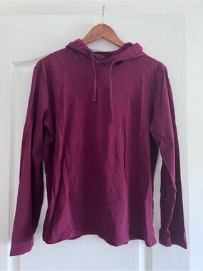 Polo by Ralph Lauren Long-Sleeve Hooded Shirt - Burgundy